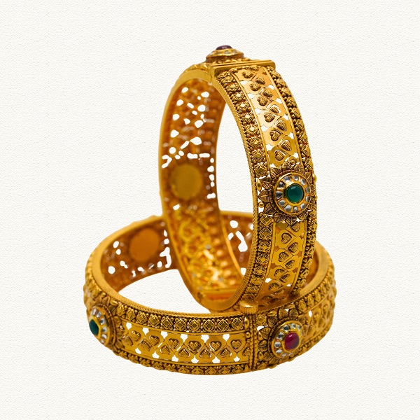 GOLD ANTIQUE BANGELS - BNG50423