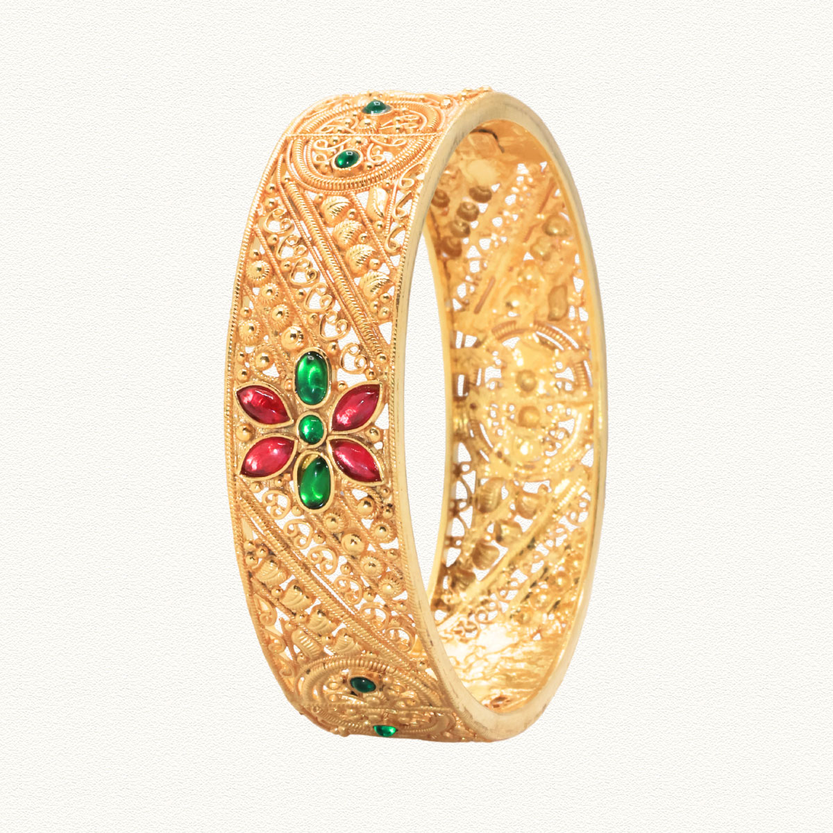 S Gold Plated Silver Bangle - STM10006