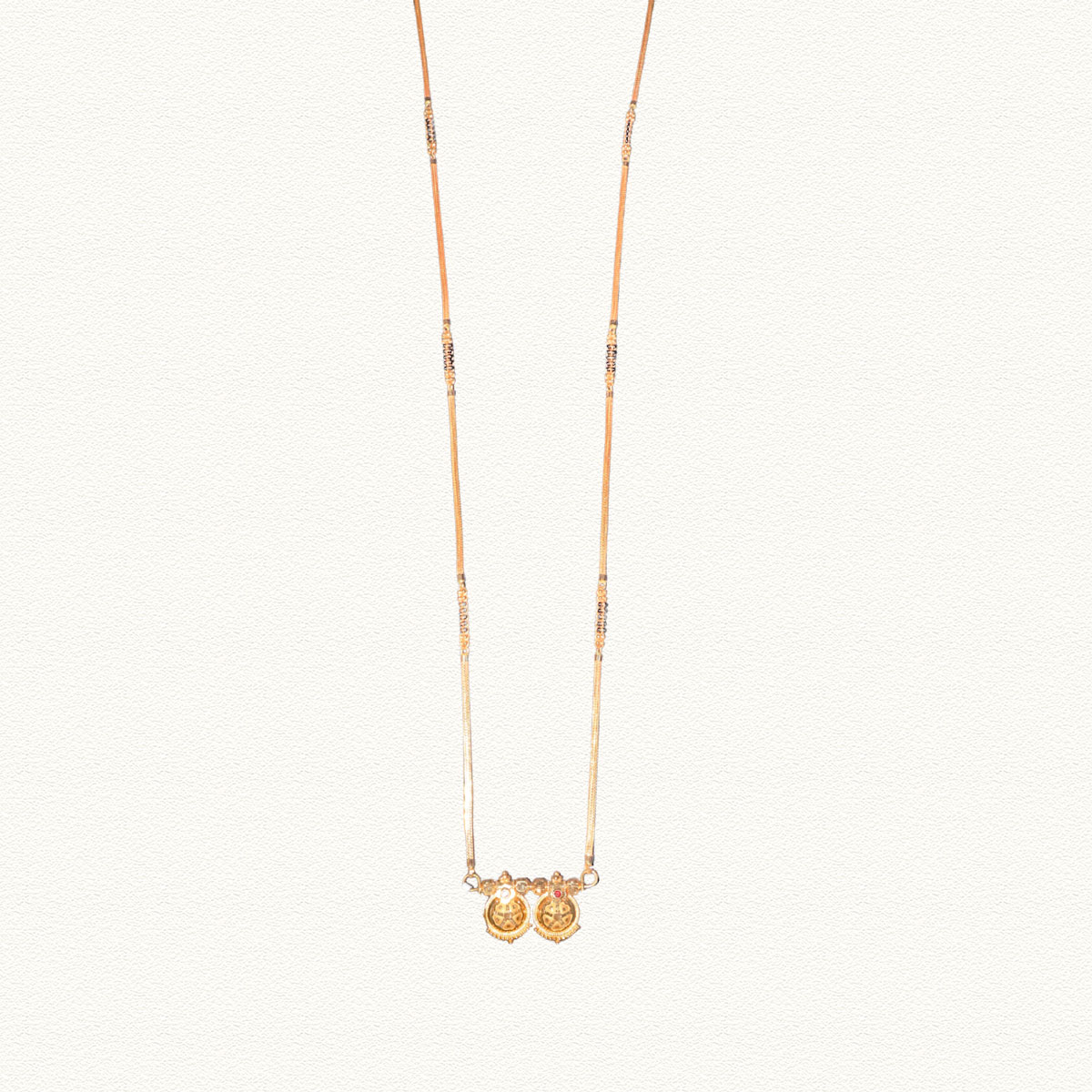 Trinity Charm 22K Gold Single Chain Long Ganthan