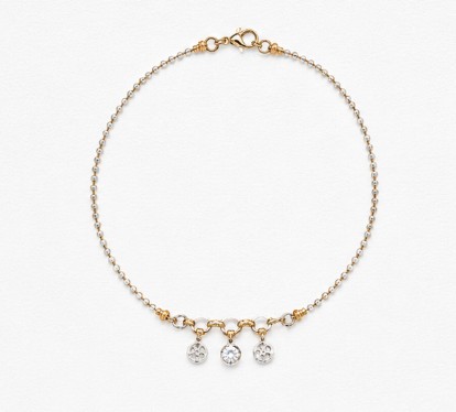 Triple Crystal Drop 925 Sterling Silver Bracelet