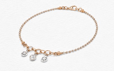 Triple Crystal Drop 925 Sterling Silver Bracelet side view