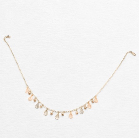 Multi Teardrop Charm 925 Sterling Silver Mala side view