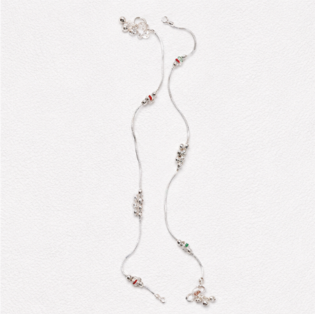 Multicolour Bead Cluster 925 Sterling Silver Fancy Payal