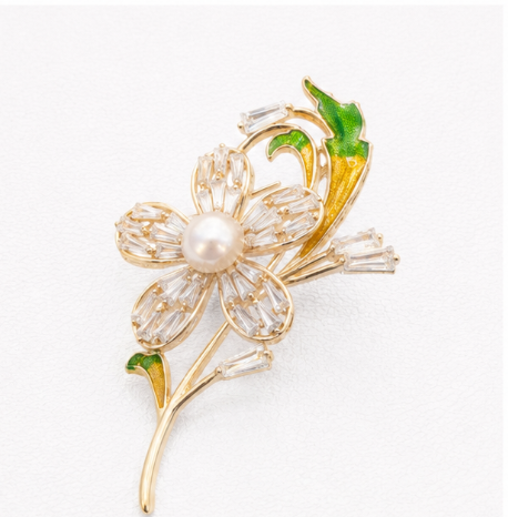 Peacock and Butterfly 925 Sterling Silver Saree Pin side view