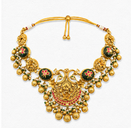 Rajwadi Grandeur – 22K Gold Heritage Necklace Set
