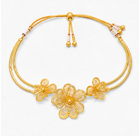 Golden Blossom – 22K Gold Floral Necklace