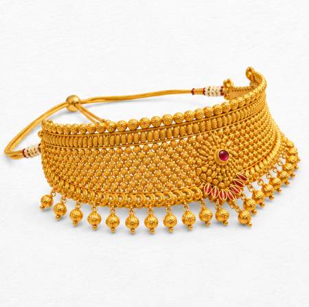 Royal Empress – 22K Gold Turkish Necklace Set side view