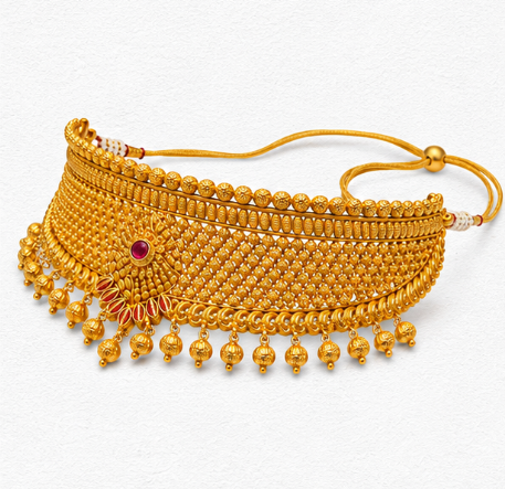 Royal Empress – 22K Gold Turkish Necklace Set front view