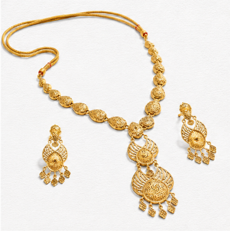 Royal Empress – 22K Gold Turkish Necklace Set front view