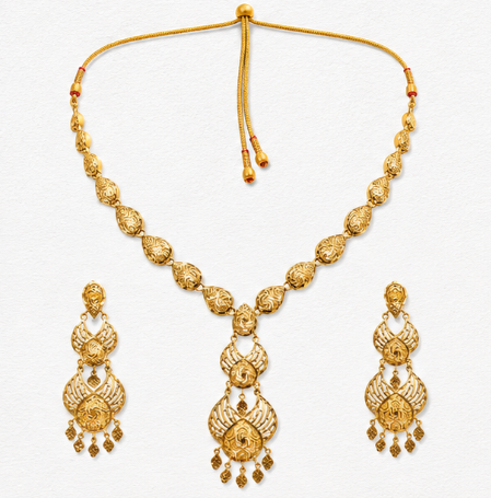 Royal Empress – 22K Gold Turkish Necklace Set detail view