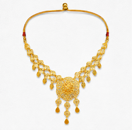 Regal Drops – 22K Gold Necklace for Women