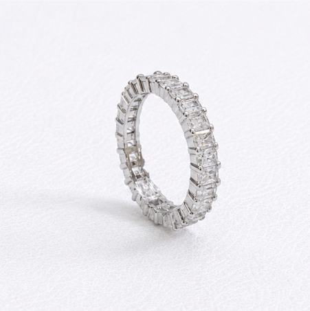 Eternity Stone 925 Sterling Silver Ladies Angathi Ring