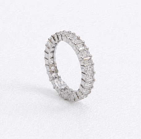 Eternity Stone 925 Sterling Silver Ladies Angathi Ring close-up view