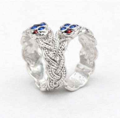 Peacock Braid 925 Sterling Silver Jodvi Toe Ring Pair for Women front view