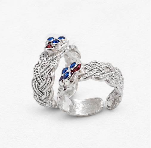 Peacock Braid 925 Sterling Silver Jodvi Toe Ring Pair for Women detail view