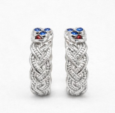 Peacock Braid 925 Sterling Silver Jodvi Toe Ring Pair for Women side view