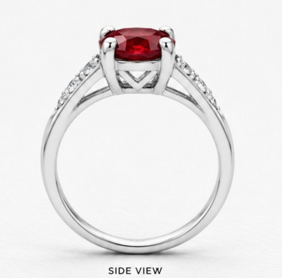 Crimson Desire 925 Sterling Silver Oval Stone Ring for Women view 5