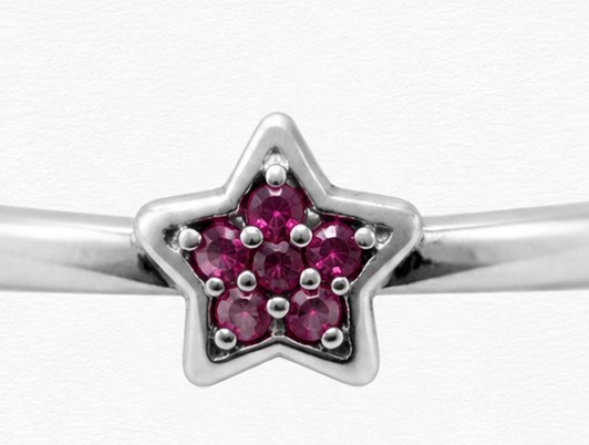 Pink Star Sparkle 925 Sterling Silver Ring For Women