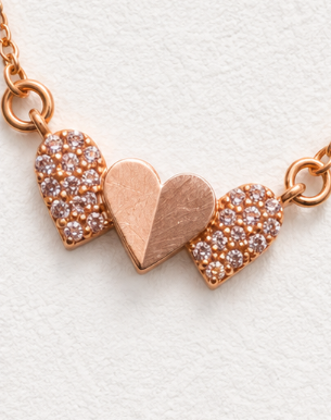 Heart’s Desire – Rose Gold Heart Necklace close-up view