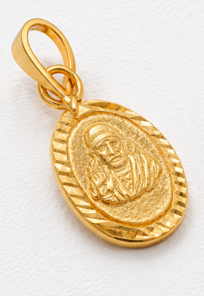 Sai Divyam – 22K Gold Sai Baba Devotional Pendant detail view