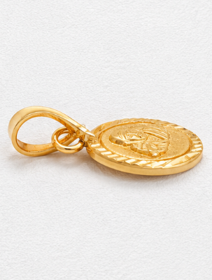 Sai Divyam – 22K Gold Sai Baba Devotional Pendant side view