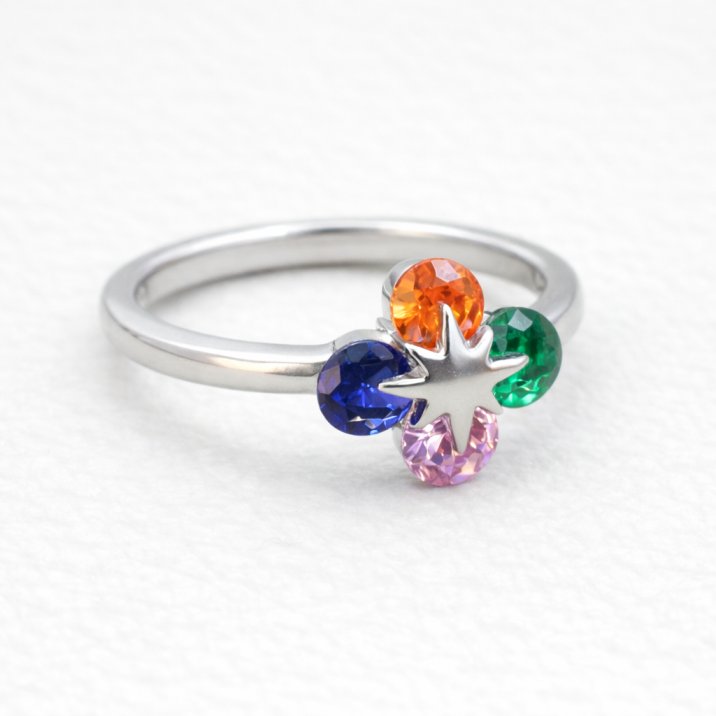 Joyful Petals 925 Sterling Silver Ring for Women front view