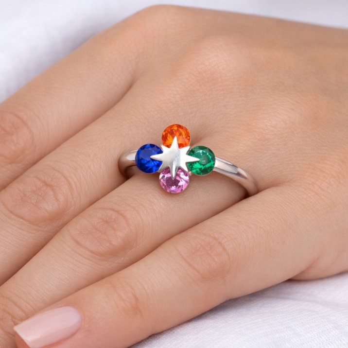 Joyful Petals 925 Sterling Silver Ring for Women detail view