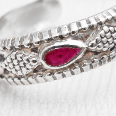 Pink Leaf 925 Sterling Silver Marquise Stone Jodvi For Women