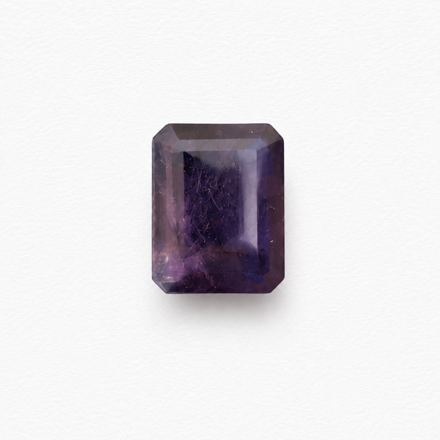 Plum Shadow 4.50 Carat Emerald-Cut Amethyst (Katela) Gemstone front view