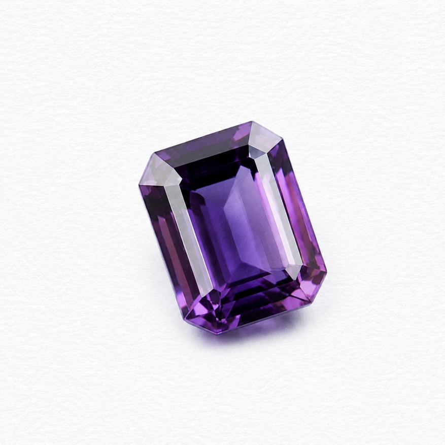 Royal Violet 4.91 Carat Emerald-Cut Amethyst (Katela) Gemstone