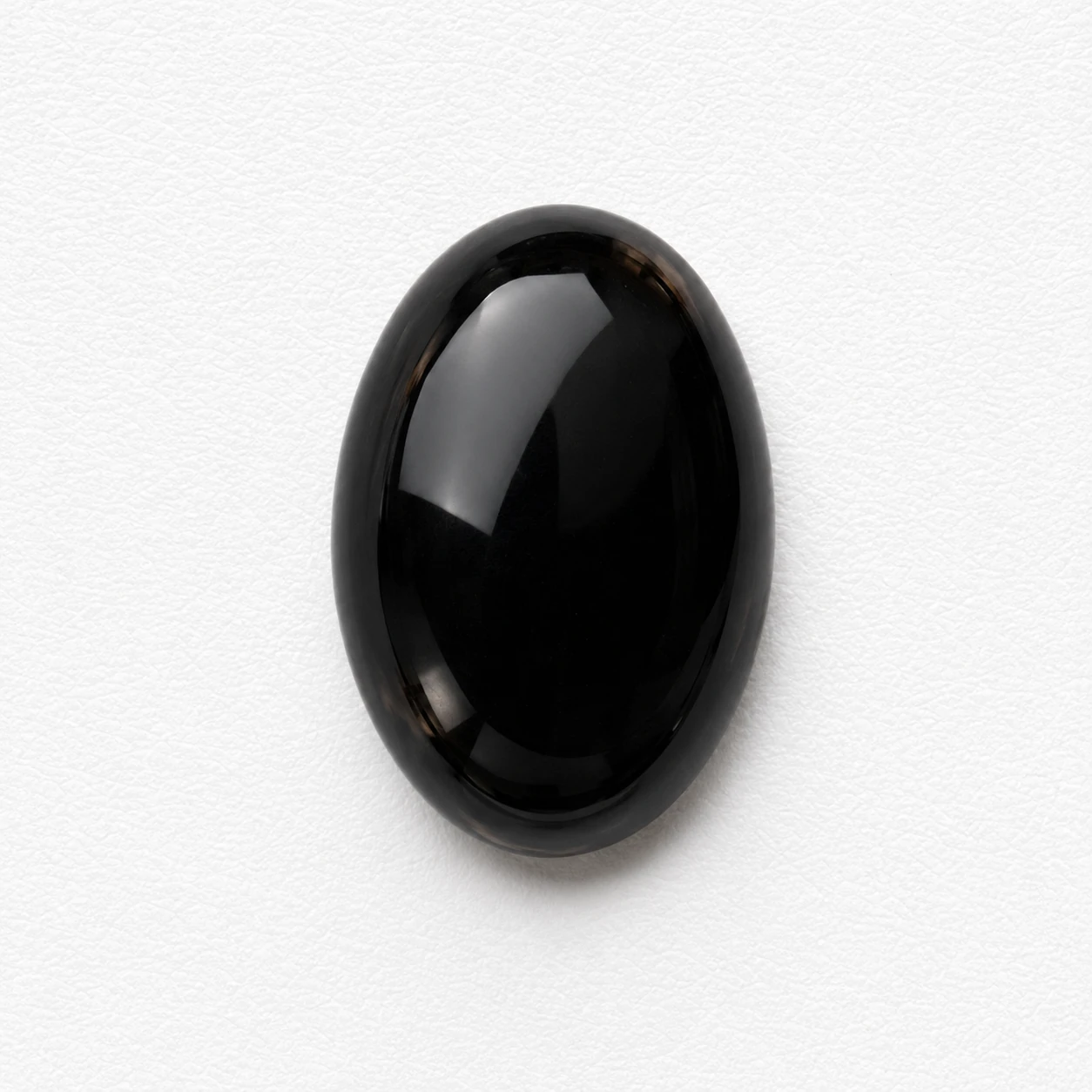 Midnight Shield 8.28 Carat Oval Black Agate (Akik) Gemstone side view