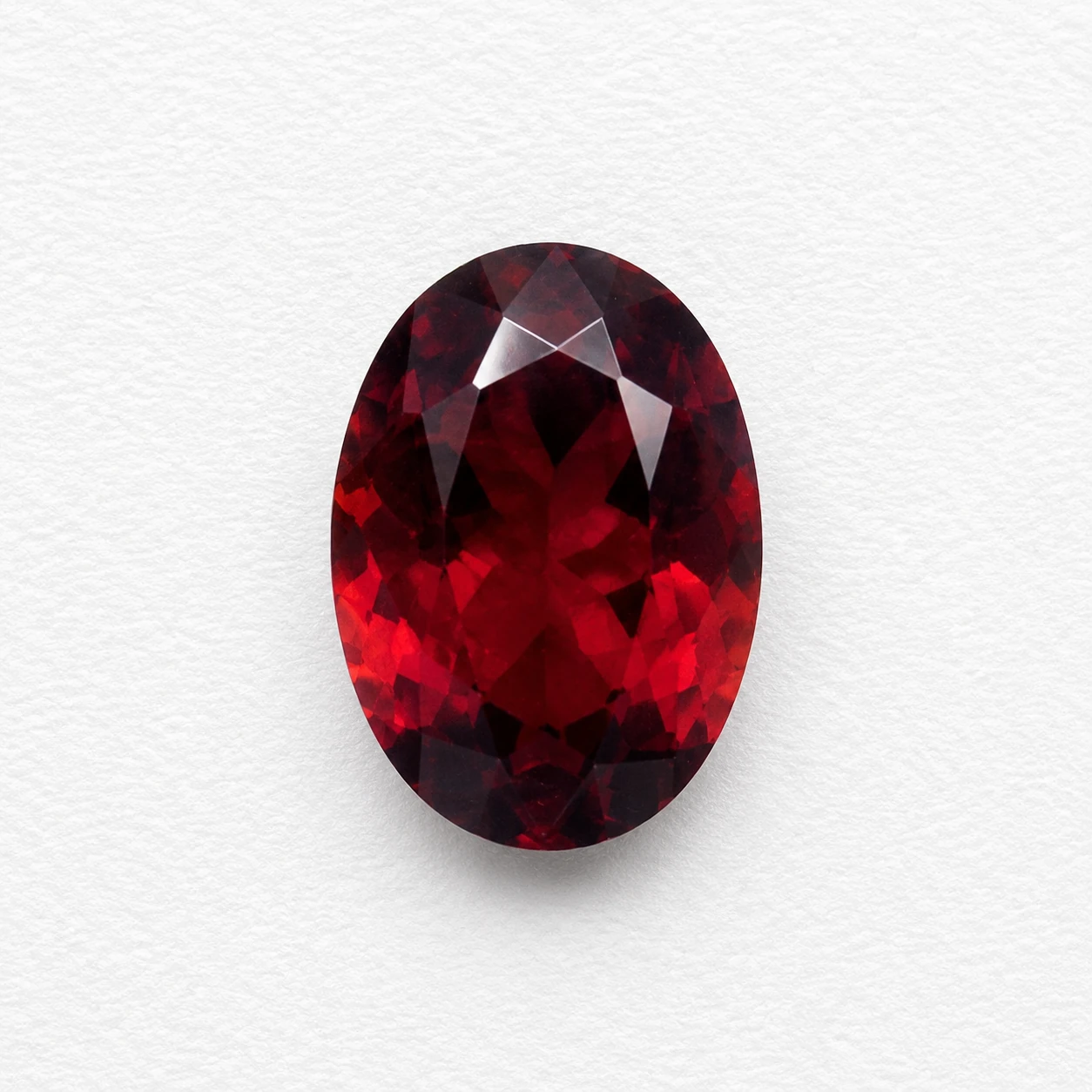 Crimson Ember 6.32 Carat Oval Hessonite Garnet (Gomed) Gemstone side view