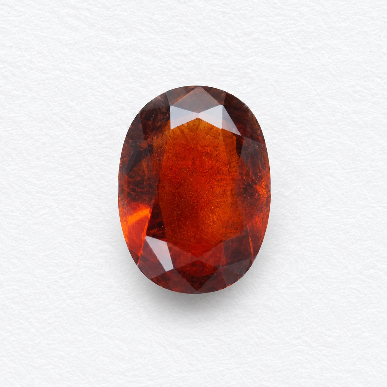 Cinnamon Flame 5.90 Carat Oval Hessonite Garnet (Gomed) Gemstone front view