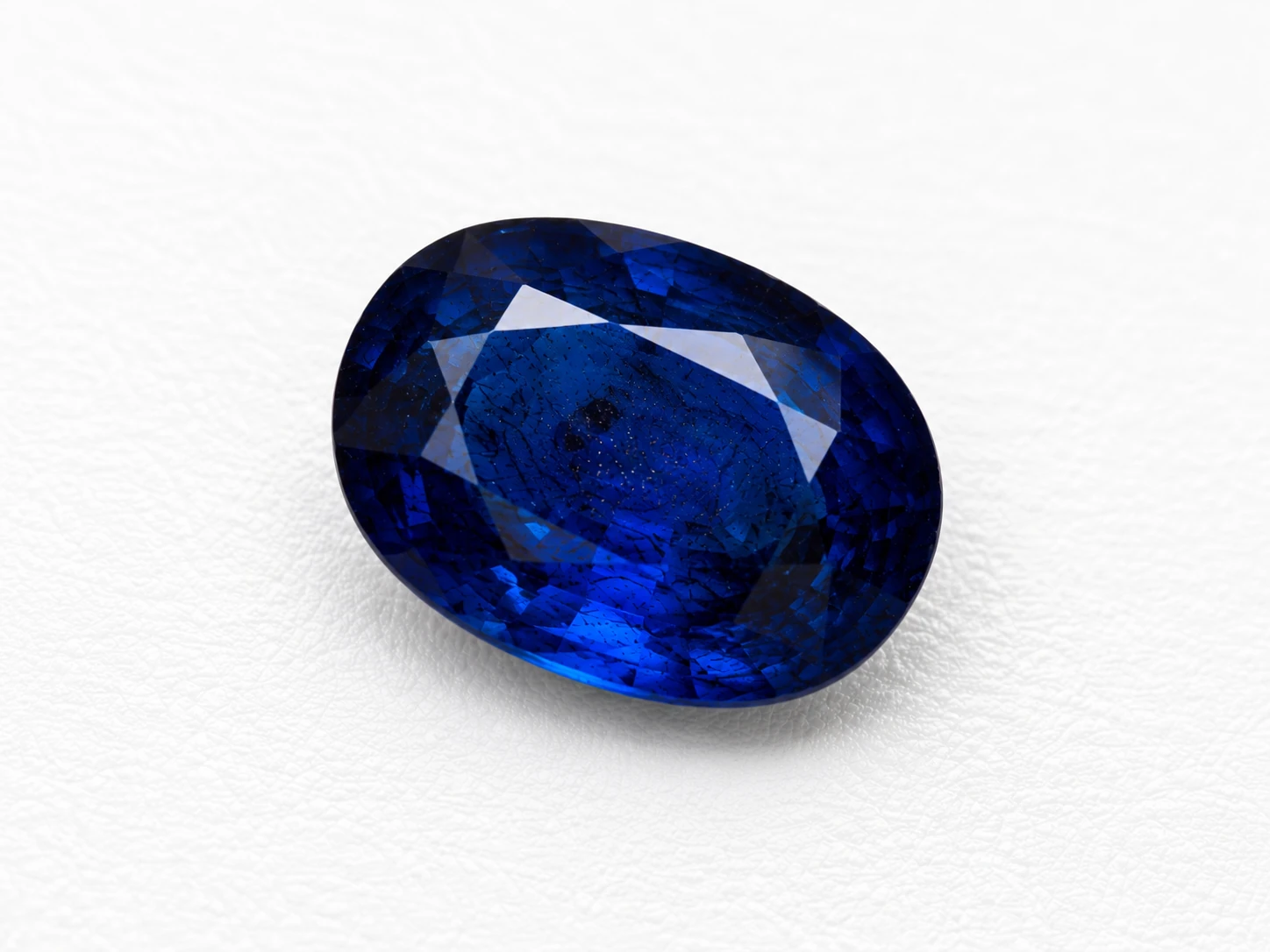 Midnight Ocean 3.58 Carat Oval Blue Sapphire (Neelam) Gemstone close-up view
