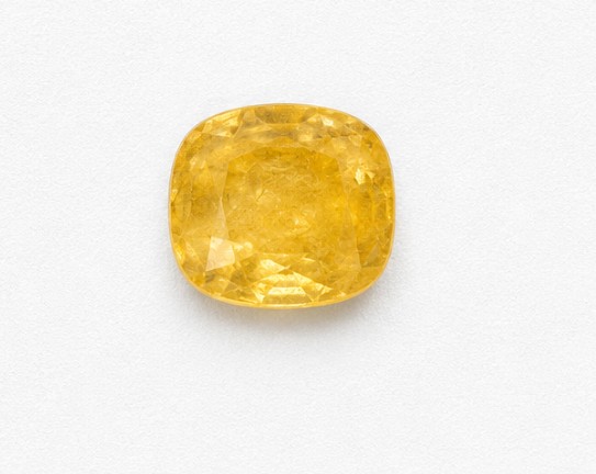 Lemon Glow 3.41 Carat Cushion-Cut Yellow Sapphire (Pushkaraj) Gemstone