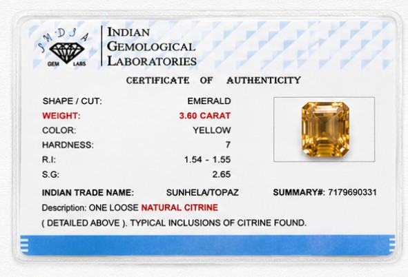 Sunlit Glow 3.60 Carat Emerald-Cut Yellow Topaz (Sunela) Gemstone side view