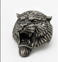 Sterling Silver Vintage Roaring Lion Head Brooch
